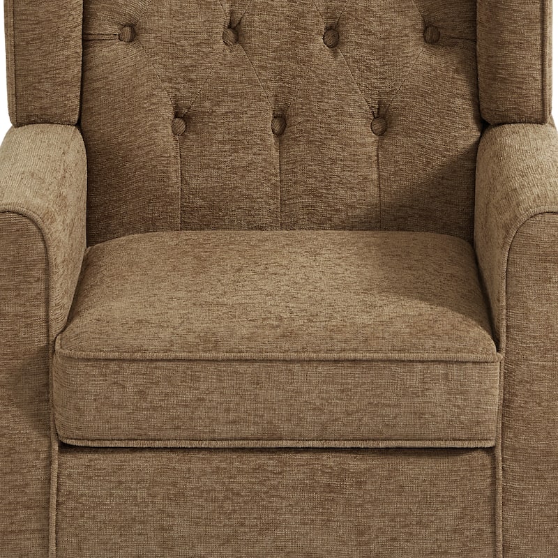 Button-Tufted Accent Chair Wingback Armchair - 38"H