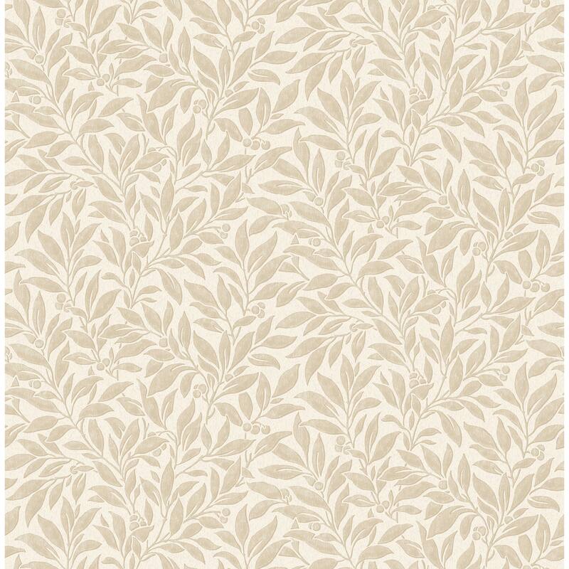 Winter Berry Beige Vine Wallpaper