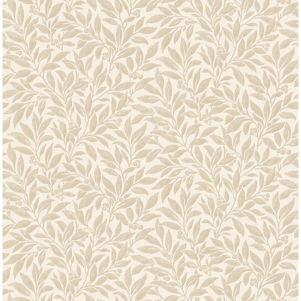Winter Berry Beige Vine Wallpaper