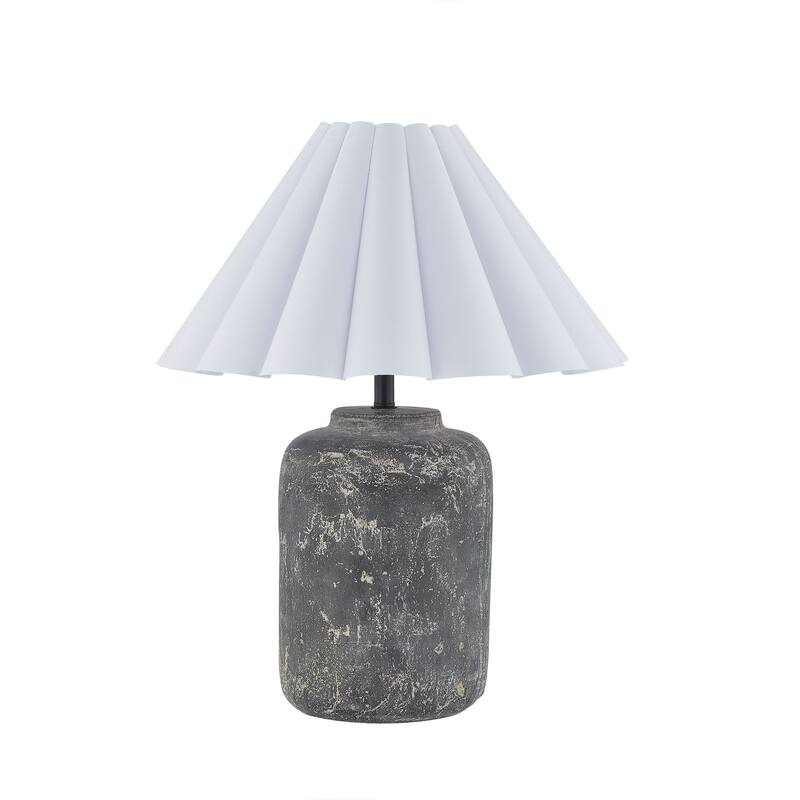 Burbank 23" Table Lamp with Linen Shade, Weathered Dark Grey