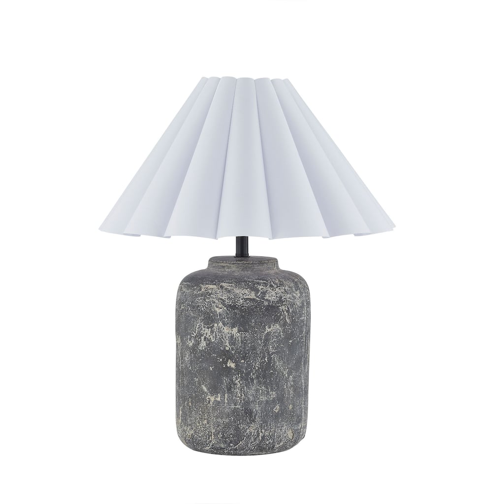 Burbank 23" Table Lamp with Linen Shade, Weathered Dark Grey