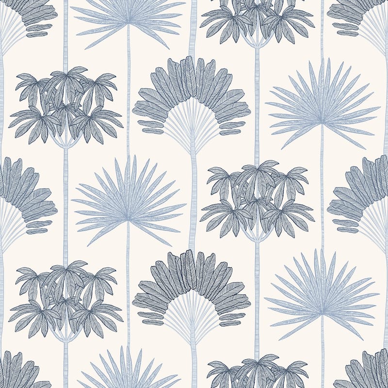 NuWallpaper Kentia Blue Peel and Stick Wallpaper