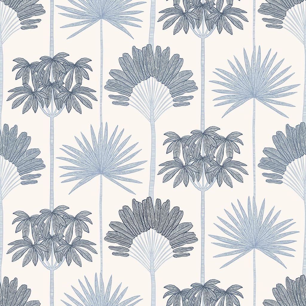 NuWallpaper Kentia Blue Peel and Stick Wallpaper