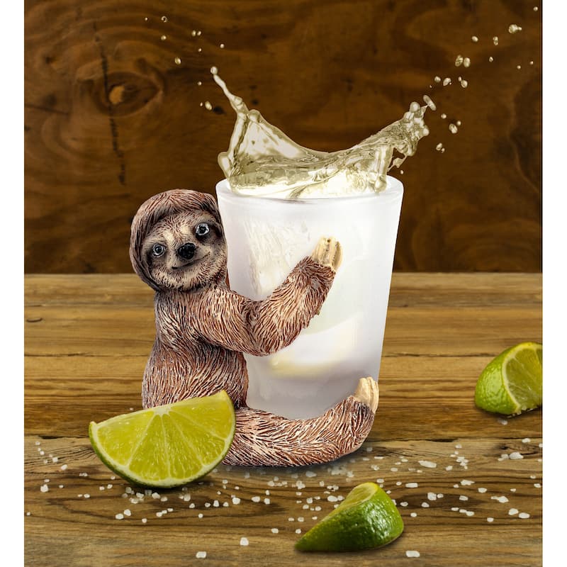 CoTa Global Cool Sloth Shot Glass – Novelty Glassware - 2.5Lx2.4Wx2.75H inches
