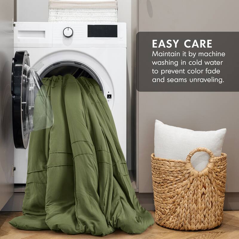 Chelsea Square Evans Pinch Pleated Soft Washed Boho Comforter Set