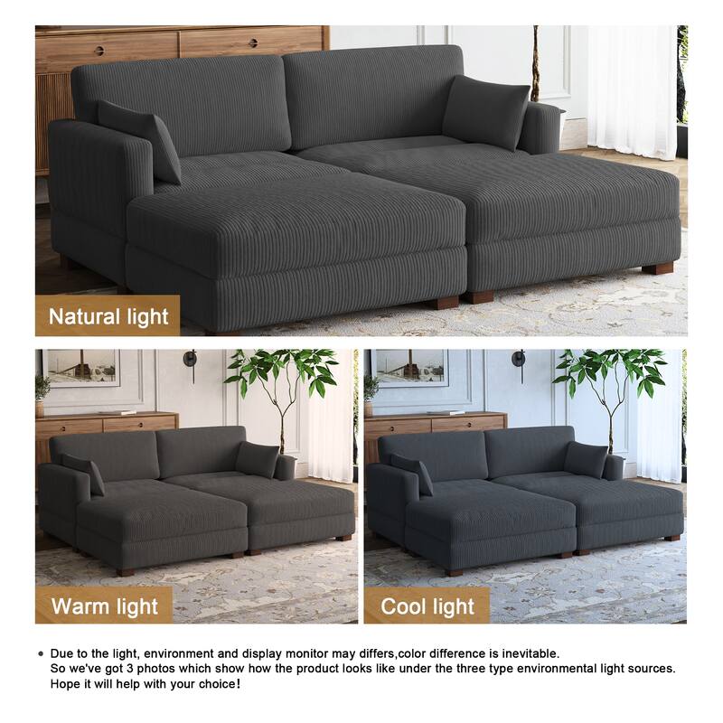Sectional Sofa Set Modular Couch with Ottomans