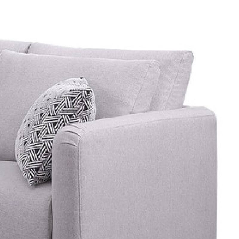 Lane L Shaped Sectional Sofa, Ottoman, 3 Pillows, Light Gray, 95 Inch