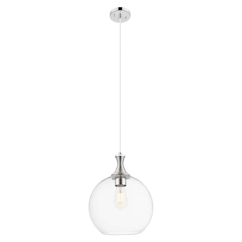 Innovations Lighting Downtown Urban - Astor - 1 Light 12" Metal Detailed Cord Hung Mini Pendant - Clear Shade/Polished Nickel