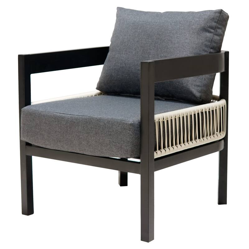 Multi-person Outdoor Iron Sofa Set with A table, Rattan Decoration, Waterproof, Rust-proof, Suitable for Garden