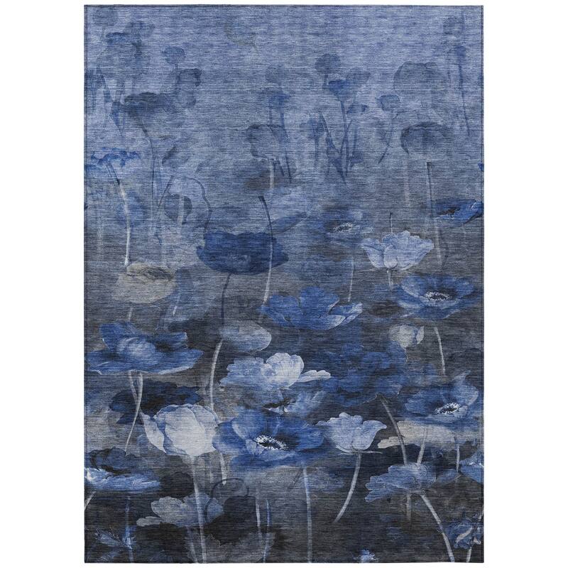 HomeRoots Floral Transitional Rectangle Outdoor Rug