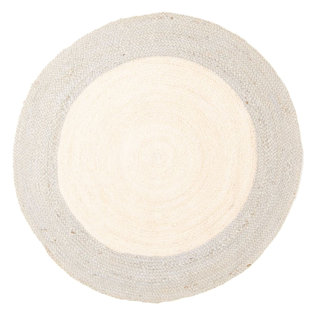 ECARPETGALLERY Braided Weave Palas Denizli Cream Jute Rug - 3'3 x 3'3