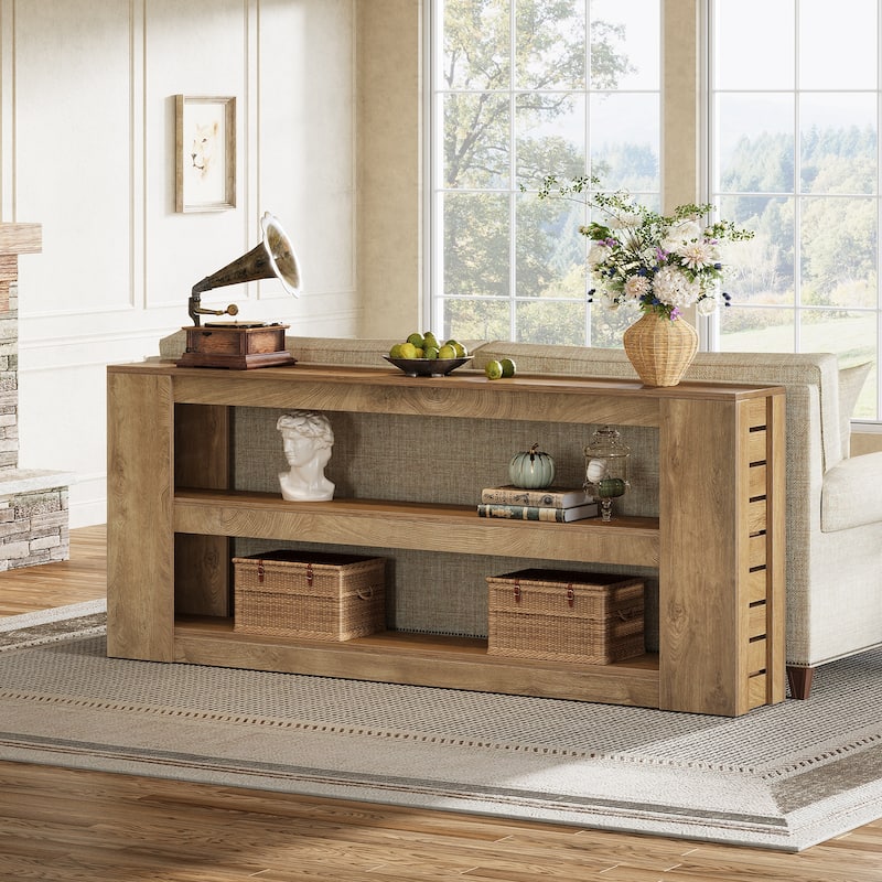 71" Long Console Tables for Entryway, 3-Tier Wooden Sofa Table