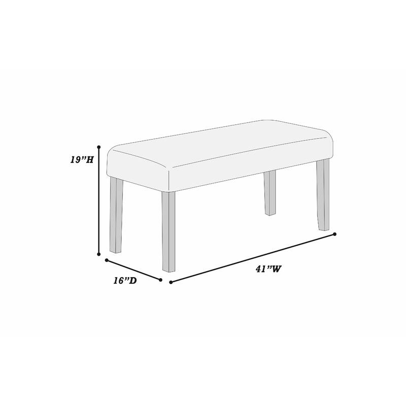 Arun Dining Bench, Beige Fabric, Black Rubberwood, 41 Inch Foam Seat