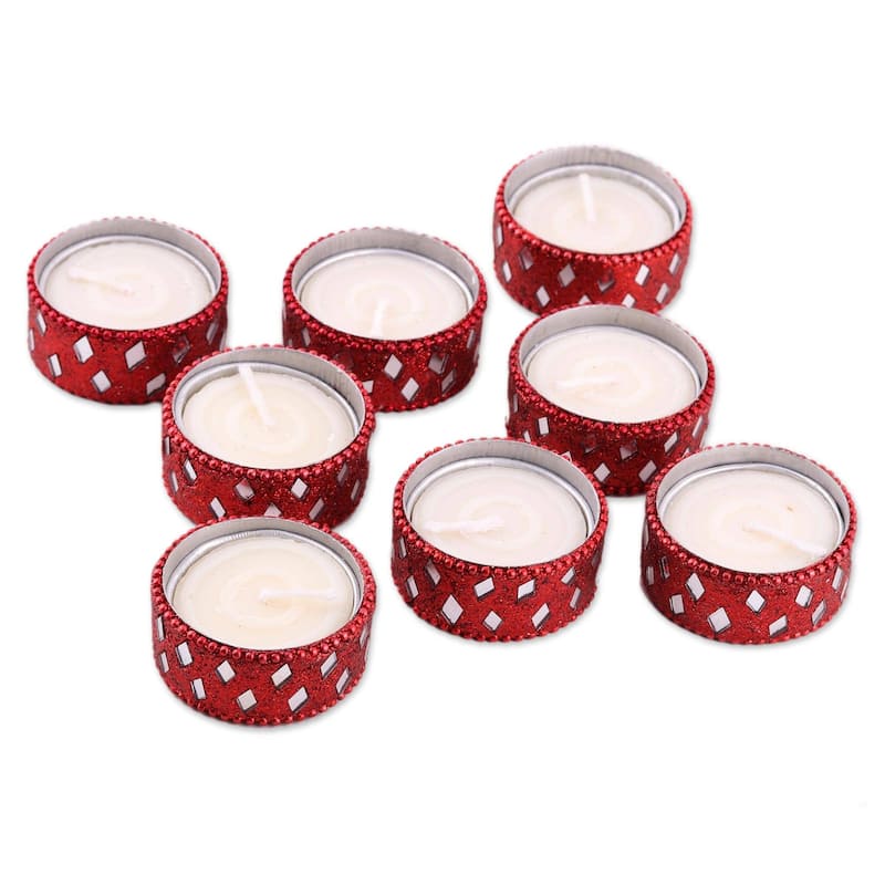 Novica Handmade Festive Glamour Resin Tealight Candle Holders (Set Of 8)