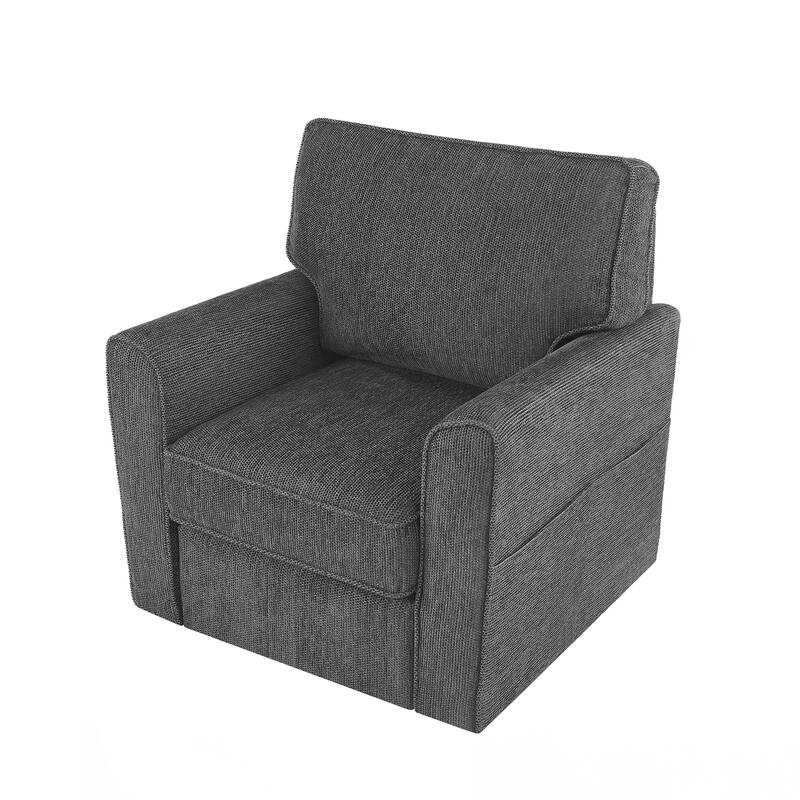 360° Swivel Chair Accent Barrel Armchair Swivel Sofa Chair with Side Pockets for Living Room, Bedroom, Office and Hotel