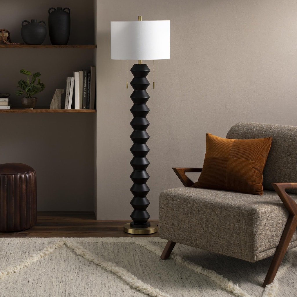 Zona Geometric Modern Floor Lamp - 62"H x 17"W x 17"D