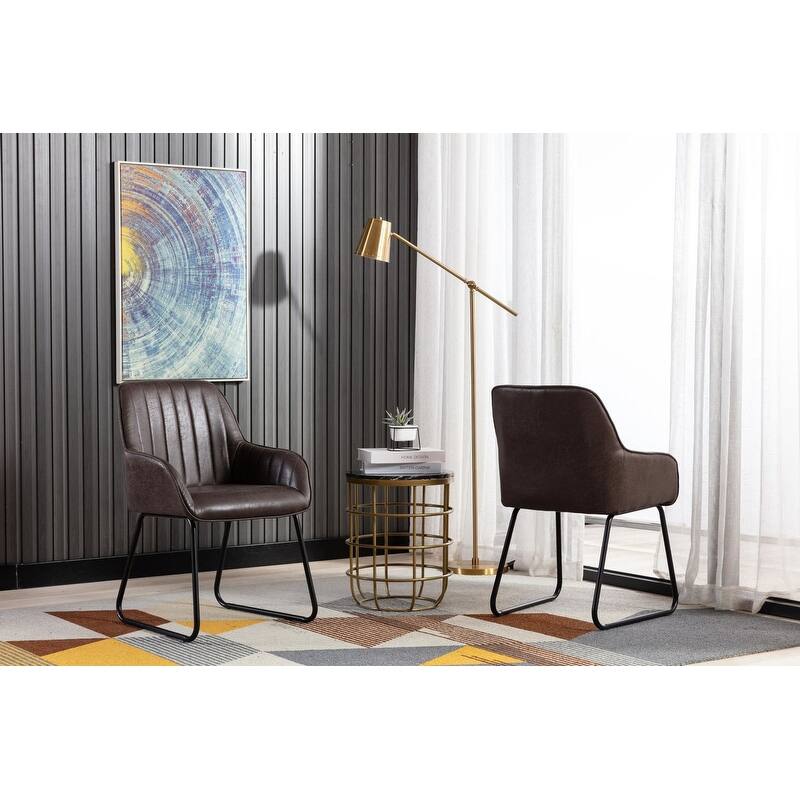 Home Beyond Synthetic Leather Dining Chairs Set of 2 PC Black