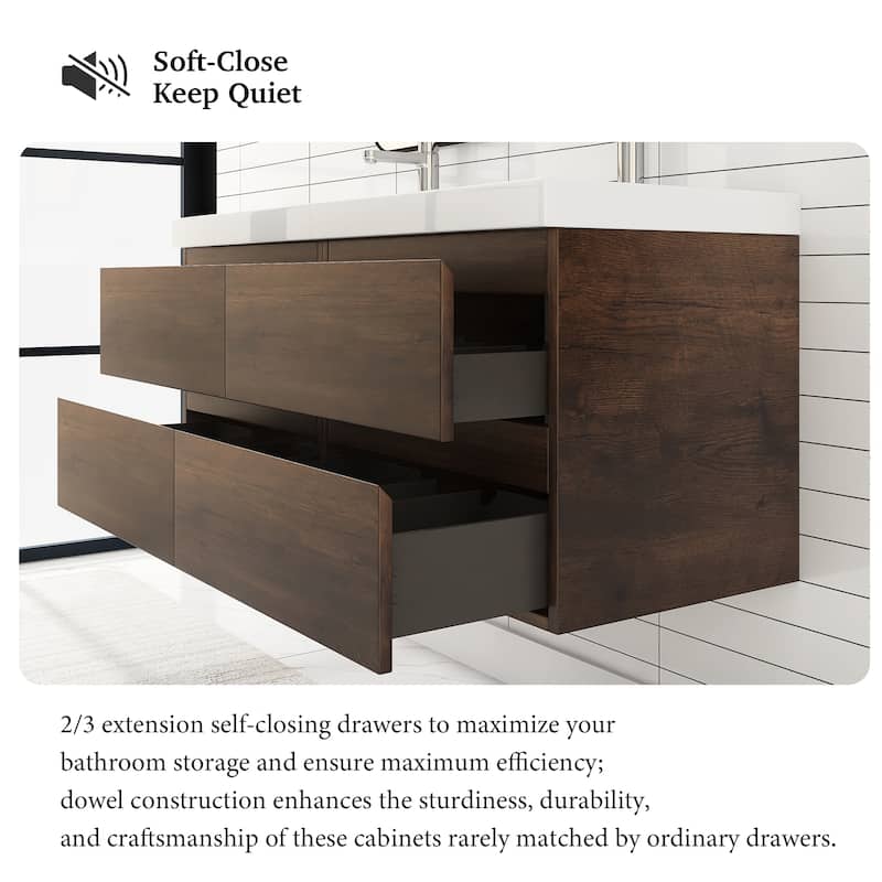 Floating Bathroom Vanity with two Resin Top