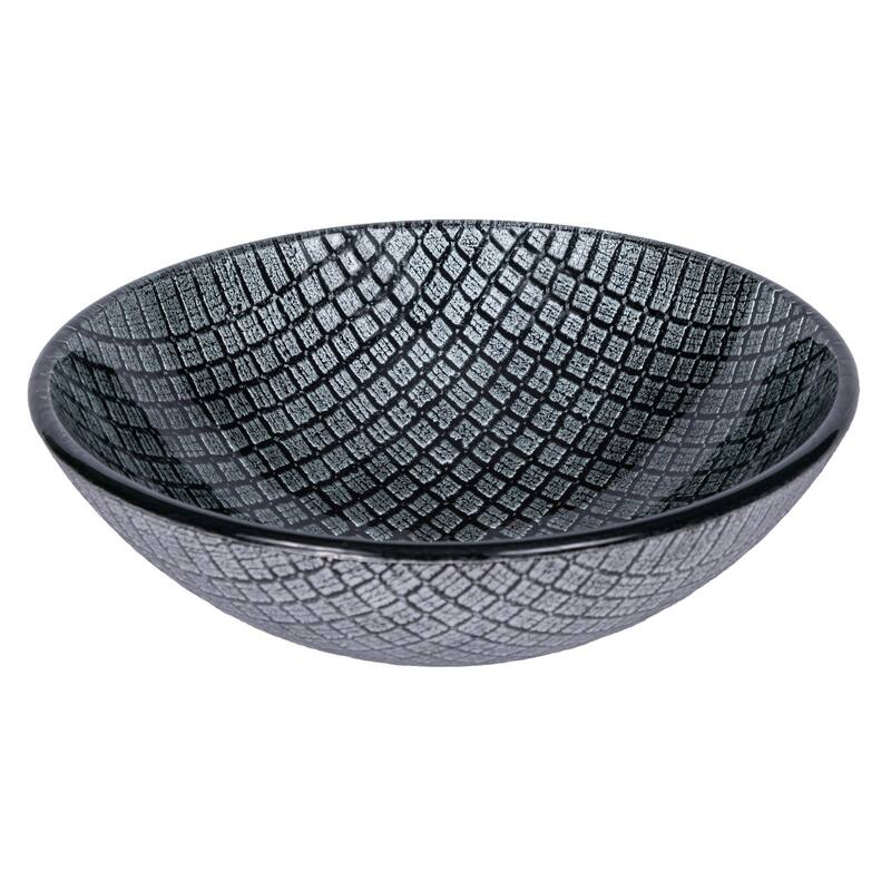 Eden Bath Silver Squares Glass Vessel Sink