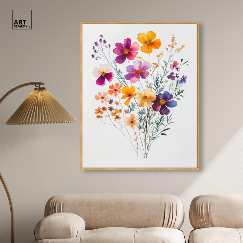 Watercolor Wildflower Canvas by Art Remedy