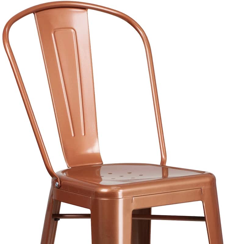 4 Pack 30" High Metal Indoor-Outdoor Barstool with Back - Kitchen Furniture