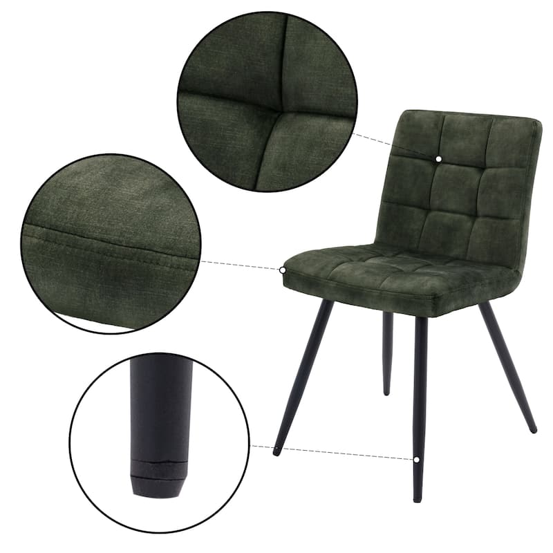 Modern 17” Wide Tufts Upholstered Dining Side Chairs with Metal Legs - 22.25L×18.71W×32.09H