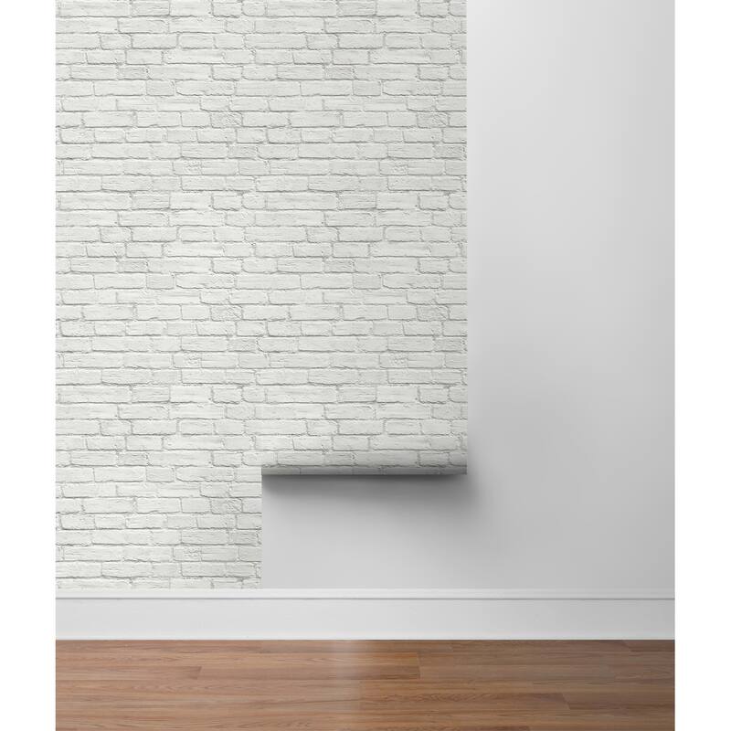 NextWall Winter Vintage Brick Christmas Peel and Stick Wallpaper - 20.5 in. W x 18 ft. L