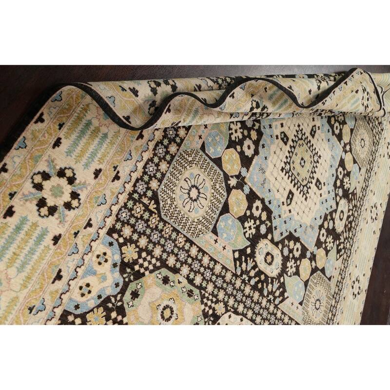 Stunning Geometric Khotan Oriental Area Rug Wool Handmade Carpet - 8'9" x 11'8"