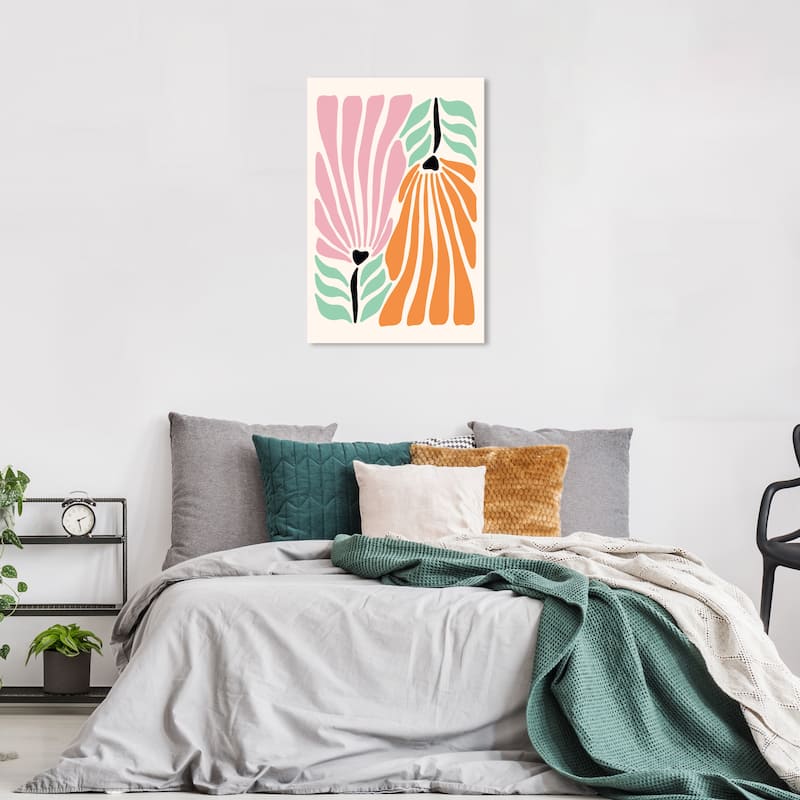 Wynwood Studio Canvas Floral and Botanical Fresh Floral Pink and Pastel Pink Modern & Contemporary Wall Art Canvas Print