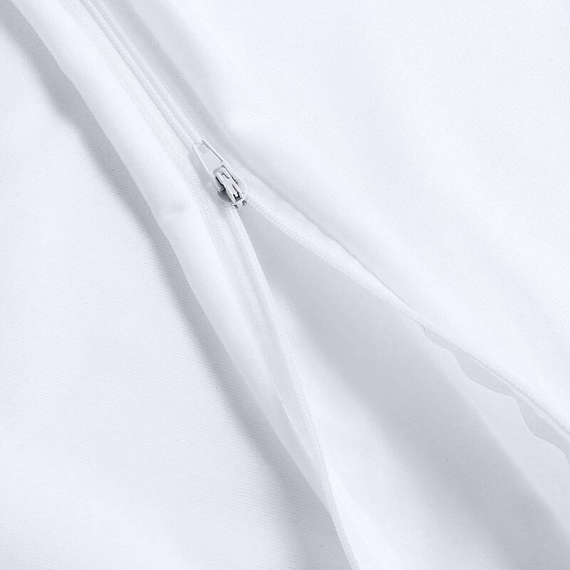 2 Pcs Waterproof Zippered Pillowcases Standard Size On Sale Bed