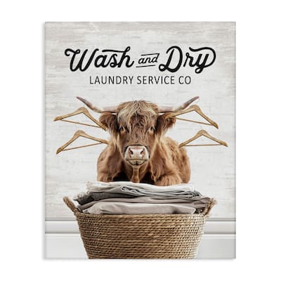 Stupell Wash & Dry Classic Cattle Canvas Wall Art Design By Lettered and Lined