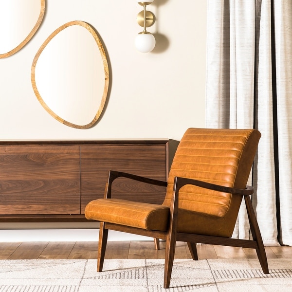Poly & Bark Rowan Lounge Chair - Full Grain Genuine Italian