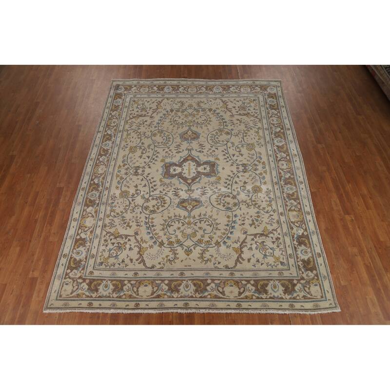 Tabriz Persian Area Rug Traditional Handmade Wool Carpet - 8'0"x 10'7"