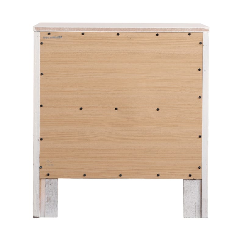 2-Dovetail Drawer Wooden Nightstand - 25" - White