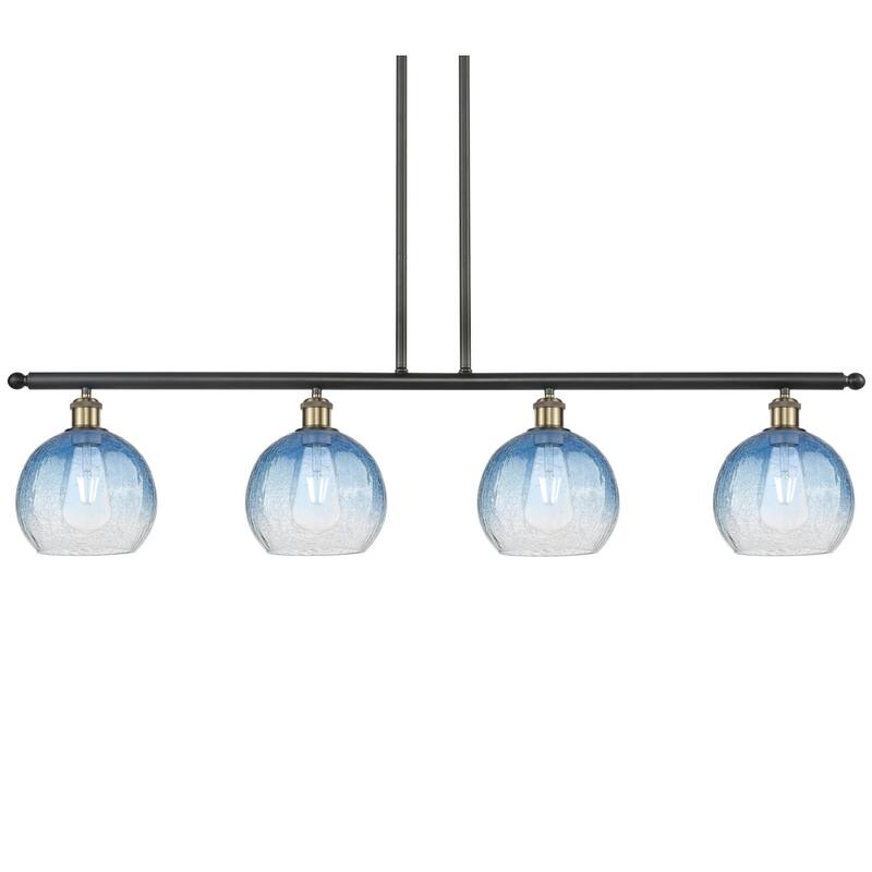 Innovations Lighting 516-4I-11-48 Brookhaven Globe Linear Brookhaven - Black Antique Brass / Sapphire Blue