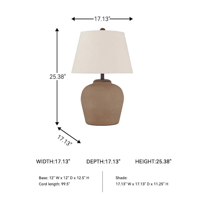 Signature Design by Ashley Scantor Orange/Red Table Lamp - 17.13"W x 17.13"D x 25.38"H