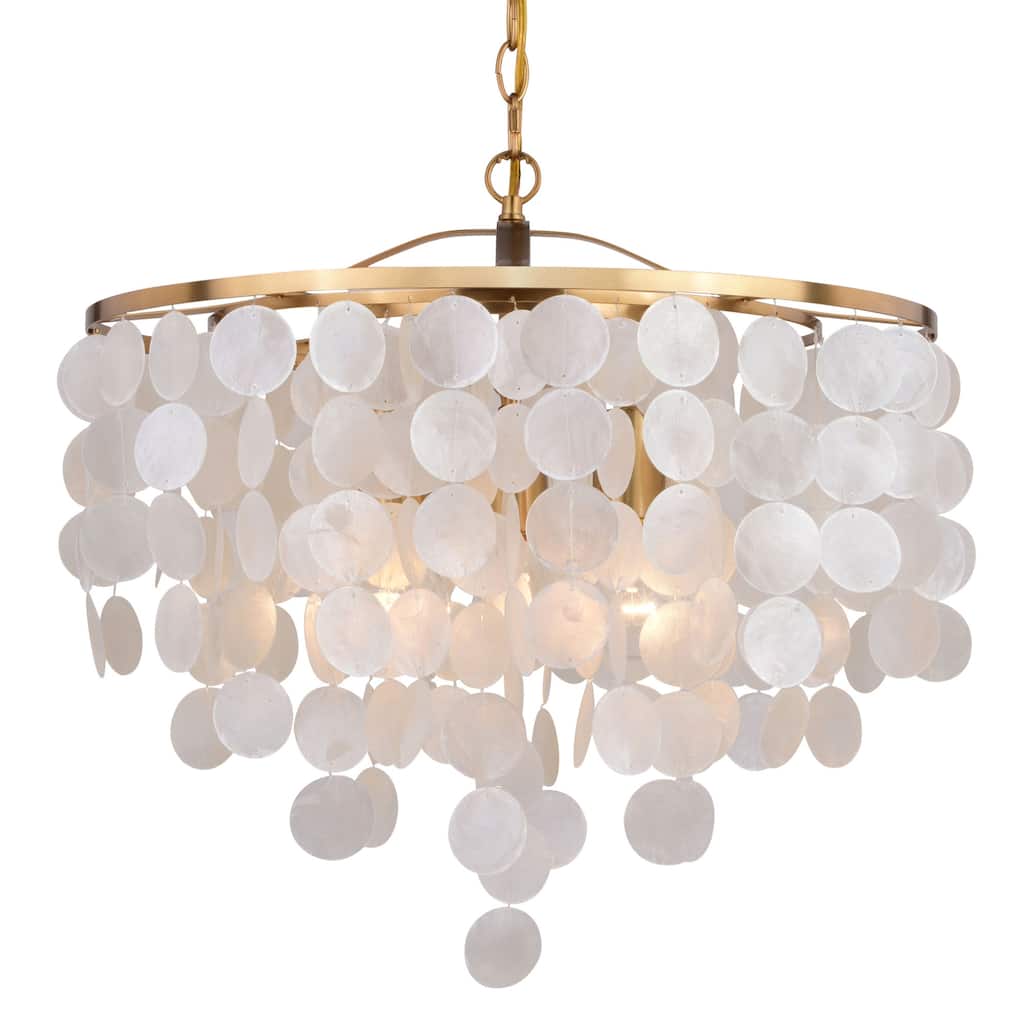 James Allan VXP33398 Calico 20" Wide 3 Light Capiz Shell Pendant