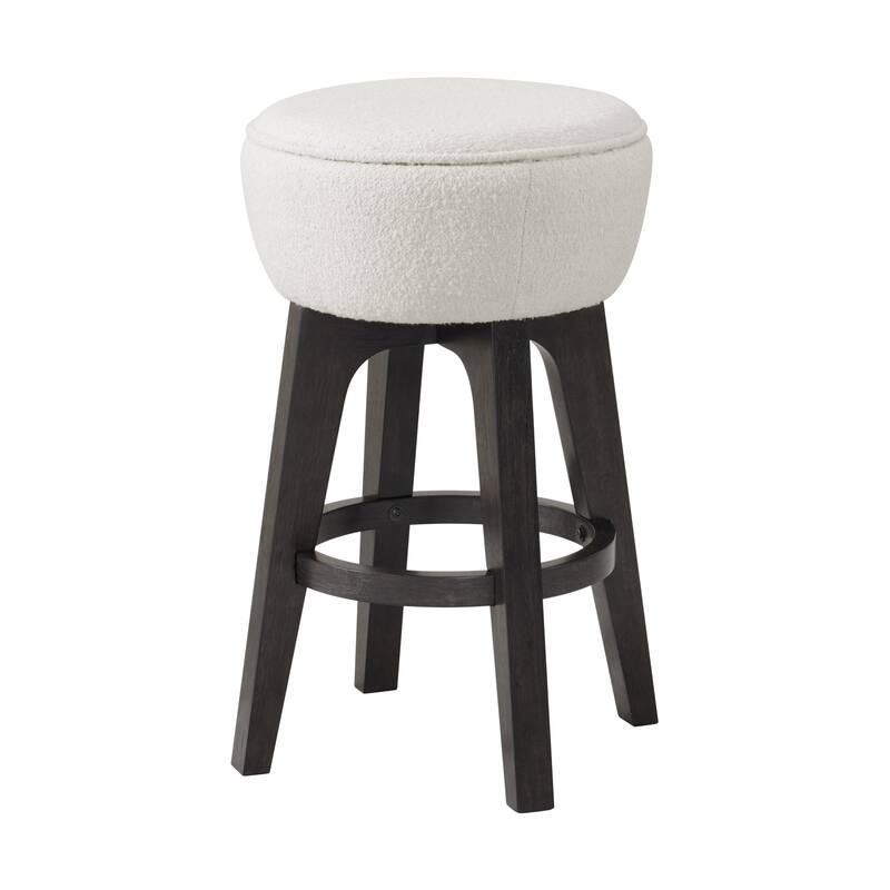 Backless Bar Stools Set of 2 with Polyester Seat Cushions Wood Construction