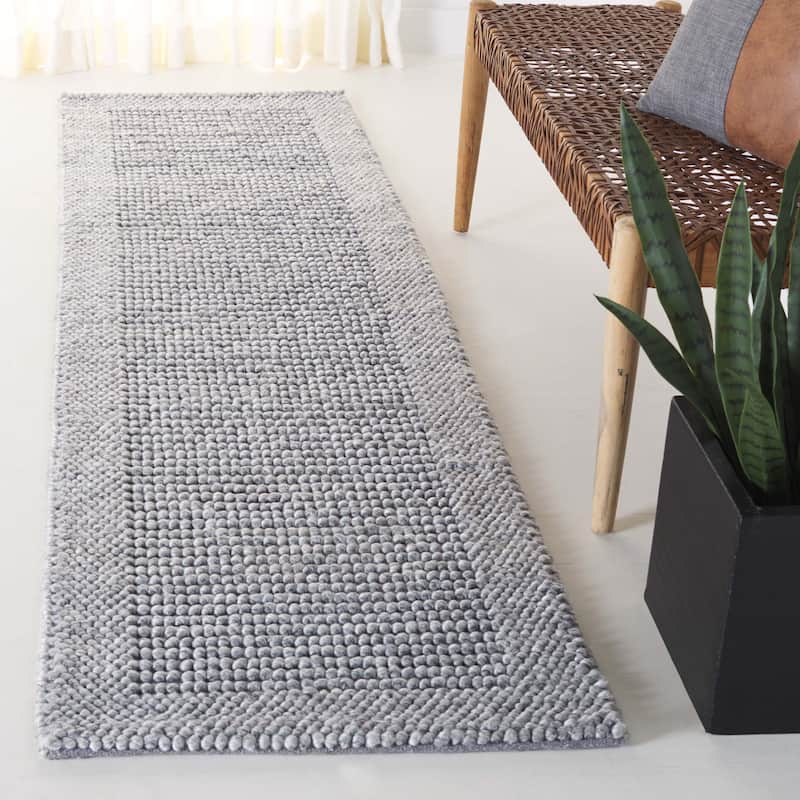 SAFAVIEH Handmade Natura Hendrien Farmhouse Wool Rug - 2'3" x 7' Runner - Grey
