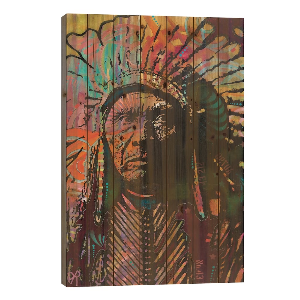 Native American IV Print On Wood by Dean Russo - Multi-Color