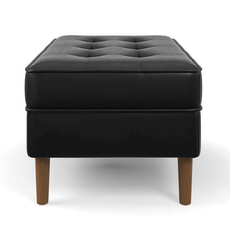 Zander Genuine Leather Rectangular Ottoman