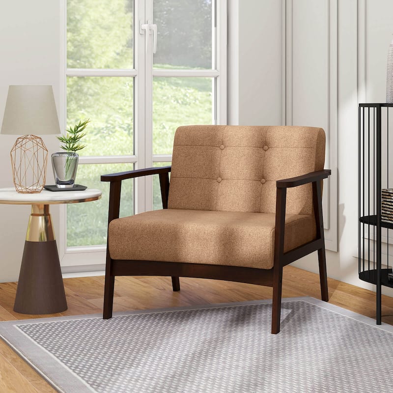 Costway 2PCS Accent Chair Button Tufted Mid-century Modern Lounge - See Details