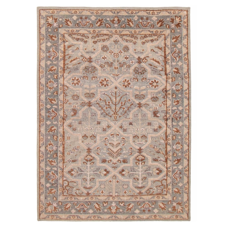 ECARPETGALLERY Hand-knotted Jules Serapi Grey Silk, Wool Rug - 5'3 x 7'5 - Grey - 5'3 x 7'5