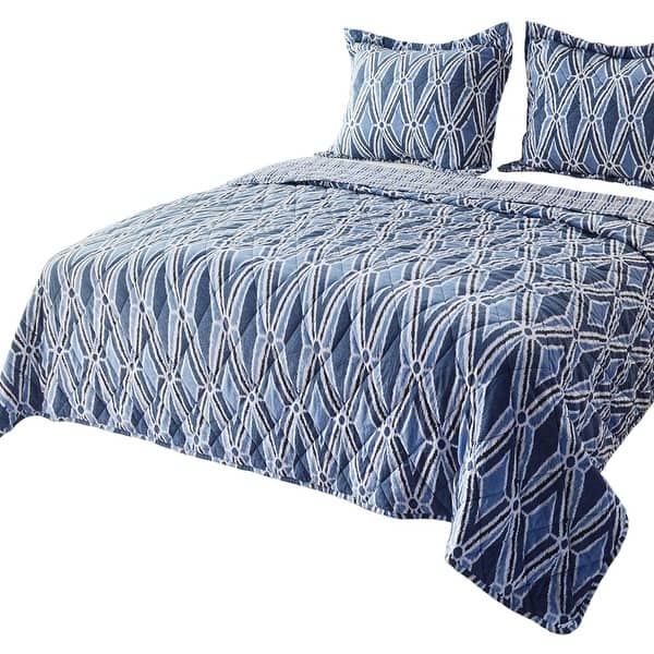 KASENTEX Quilt Set Bedspread with Chic Geometric Diamond Pattern Design ...