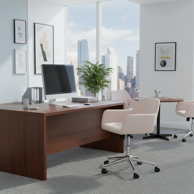 Homylin Modern Velvet Upholstered Task Chair with 360 Degree Swivel