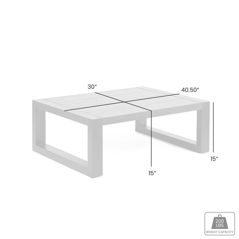 Paradise Solid Eucalyptus Wood 40.5" Outdoor Coffee Table