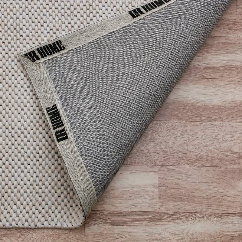 Sevita Beige Transitional Solid Wool Indoor Area Rug, 5' x 7'9"