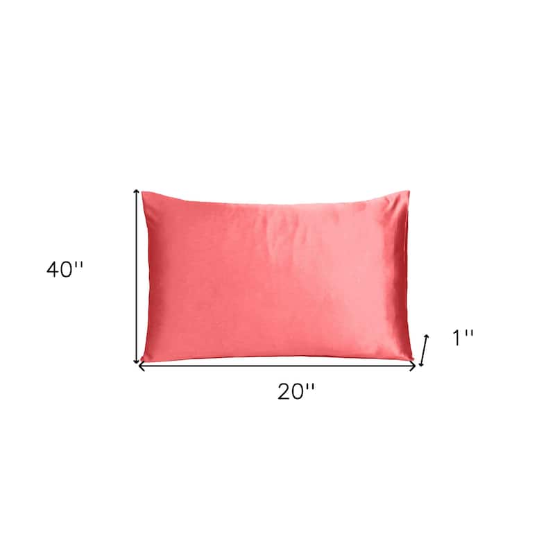 HomeRoots Coral Dreamy Set Of 2 Silky Satin King Pillowcases