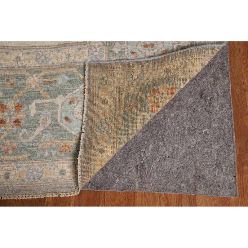 Hand Knotted Oriental 100% Wool Carpet Transitional Medallion Greys & Charcoal Oushak Area Rug - 14' 2'' X 10' 2''
