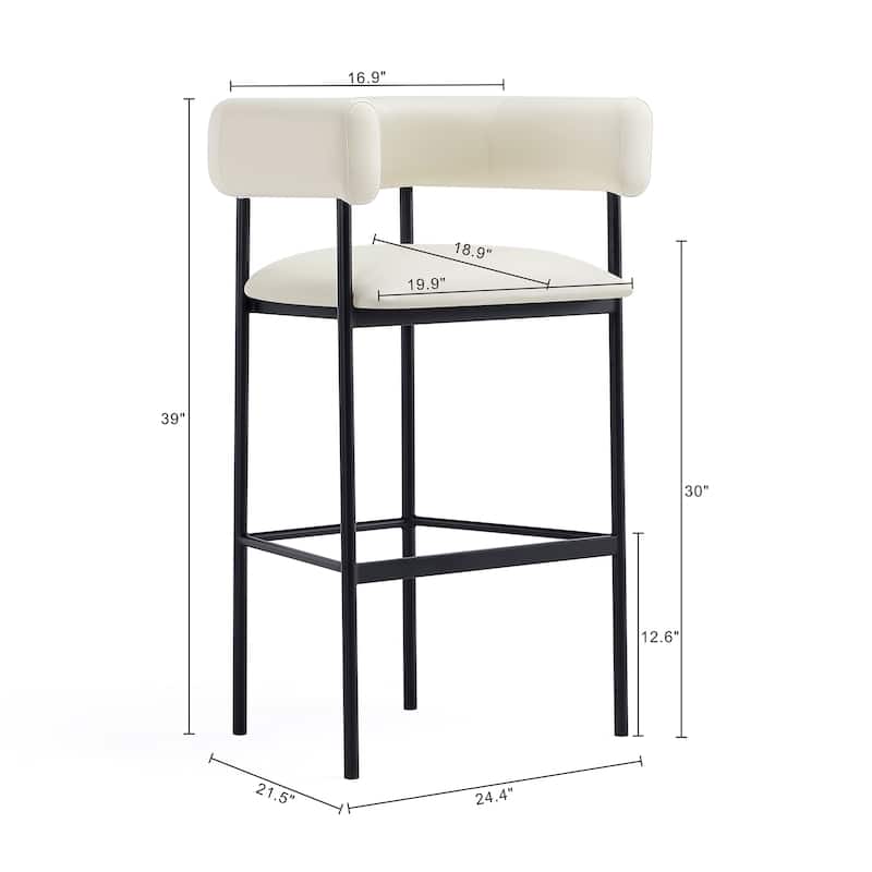 Onda Vegan Leather Metal Upholstered Barstool